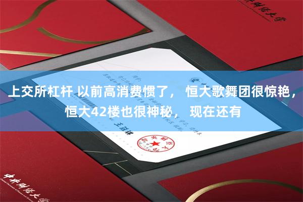 上交所杠杆 以前高消费惯了， 恒大歌舞团很惊艳， 恒大42楼也很神秘， 现在还有